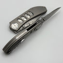 Yan Knives Chevron - Titanium Handles w/ Monochrome ZircuTi Accents & Grabak Damasteel