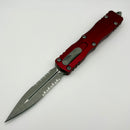 Microtech Dirac Delta Double Edge Stonewash Partial Serrated & Merlot 227-11APMR