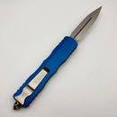 Microtech Dirac Delta Stonewash D/E w/ Blue Handle 227-10BL