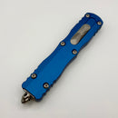 Microtech Dirac Delta Stonewash D/E w/ Blue Handle 227-10BL