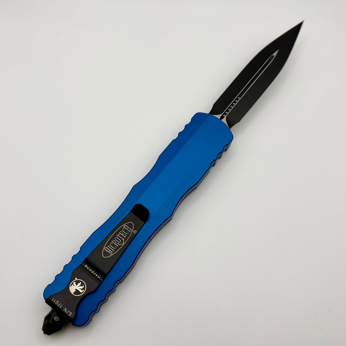 Microtech Dirac Delta Blue Double Edge Black Tactical Standard 227-1BL