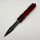 Microtech Dirac Delta Double Edge Merlot & Black Tactical Partial Serrated 227-2MR
