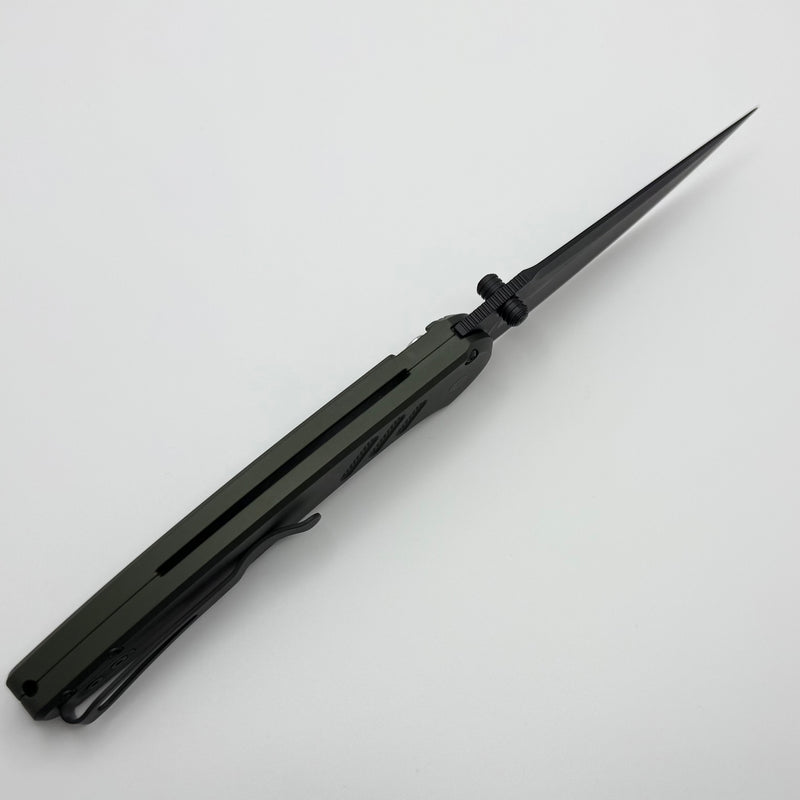蝶 バタフライ メカニカル ホーボーニッケル ギミック Pro-Tech Avalon Peace Neighbor w/ Green Knurled Aluminum Handle & DLC