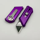 Chaves Knives CHUB Slipper w/ Purple Anodized Aluminum Handle & Stonewash Utility Blade - Blue Label