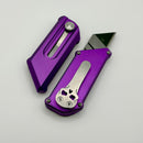Chaves Knives CHUB Slipper w/ Purple Anodized Aluminum Handle & Stonewash Utility Blade - Blue Label