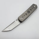 Yan Knives EMW East Meets West Speedhole Titanium Dual Front Flipper w/ M390 Drop Point & Tanto Blades