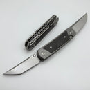 Yan Knives EMW East Meets West Carbon Fiber/Titanium Dual Front Flipper w/ M390 Drop Point & Tanto Blades