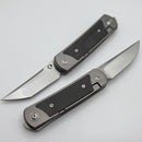 Yan Knives EMW East Meets West Carbon Fiber/Titanium Dual Front Flipper w/ M390 Drop Point & Tanto Blades