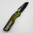 Factory Blem Microtech Knives MSI RAM LOK OD Green Aluminum Frag Handles & Part Serrated Two Tone Black M390MK 210-2FROD