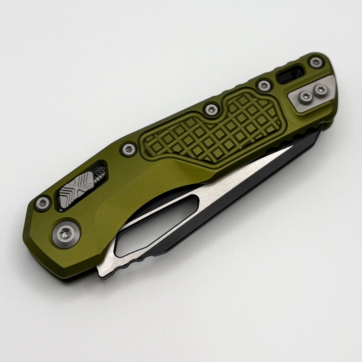 Factory Blem Microtech Knives MSI RAM LOK OD Green Aluminum Frag Handl