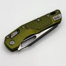 Factory Blem Microtech Knives MSI RAM LOK OD Green Aluminum Frag Handles & Part Serrated Two Tone Black M390MK 210-2FROD