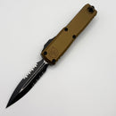 Factory Blem Microtech UTX-85 Gen IV Black Tactical Partial Serrated D/E M390MK w/ Tan Handle 12324-2TA