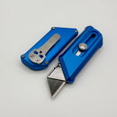 Chaves Knives CHUB Slipper w/ Blue Anodized Aluminum Handle & Stonewash Utility Blade - Blue Label