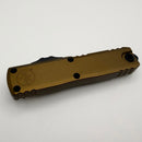 Factory Blem Microtech UTX-85 Gen IV Black Tactical Partial Serrated D/E M390MK w/ Tan Handle 12324-2TA