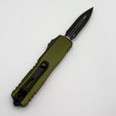 Factory Blem Microtech UTX-85 Gen IV w/ OD Green Handle & Black D/E Part Serrated M390MK 12324-2OD