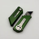 Chaves Knives CHUB Slipper w/ Green Anodized Aluminum Handle & Stonewash Utility Blade - Blue Label
