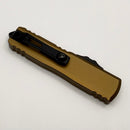 Factory Blem Microtech UTX-85 Gen IV w/ Tan Handle & Black D/E M390MK 12324-1TA