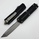 Microtech Scarab 2 Gen 3 Apocalyptic Spine Fluted Full Serrated Tanto w/ Black Handle 1279-12AP