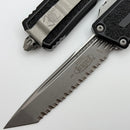 Microtech Scarab 2 Gen 3 Apocalyptic Spine Fluted Full Serrated Tanto w/ Black Handle 1279-12AP
