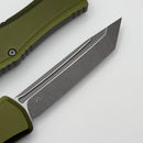 Factory Blem Microtech Knives Mini Hera T/E Apocalyptic M390MK w/ OD Green Handle 1704M-10APOD