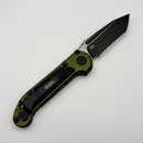 Factory Blem Microtech Knives LUDT Gen III Black Tactical Full Serrated Tanto w/ OD Green Handle 1136-3OD