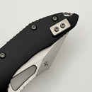 Factory Blem Microtech Knives Manual M-Stitch RAM LOK Black Smooth Aluminum Handles & Stonewash M390MK 169MRL-10