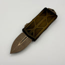 Factory Blem Microtech Exocet Antique Bronze Apocalyptic D/E Signature Series 157-13APABS