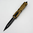 Factory Blem Microtech Dirac Double Edge Black Standard & Tan 225-1TA