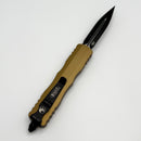 Factory Blem Microtech Dirac Double Edge Black Standard & Tan 225-1TA