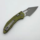 Factory Blem Microtech Knives Manual M-Stitch RAM LOK OD Green Frag Aluminum Handles & Apocalyptic M390MK 169MRL-10APFROD