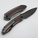 We Knife Winsome Titanium Handles w/ Lava Flow Carbon Fiber Inlays & Polished Gray M390 WE23092-4