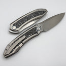 We Knife Winsome Titanium Handles w/ Aluminum Foil Carbon Fiber Inlays & Satin M390 WE23092-2