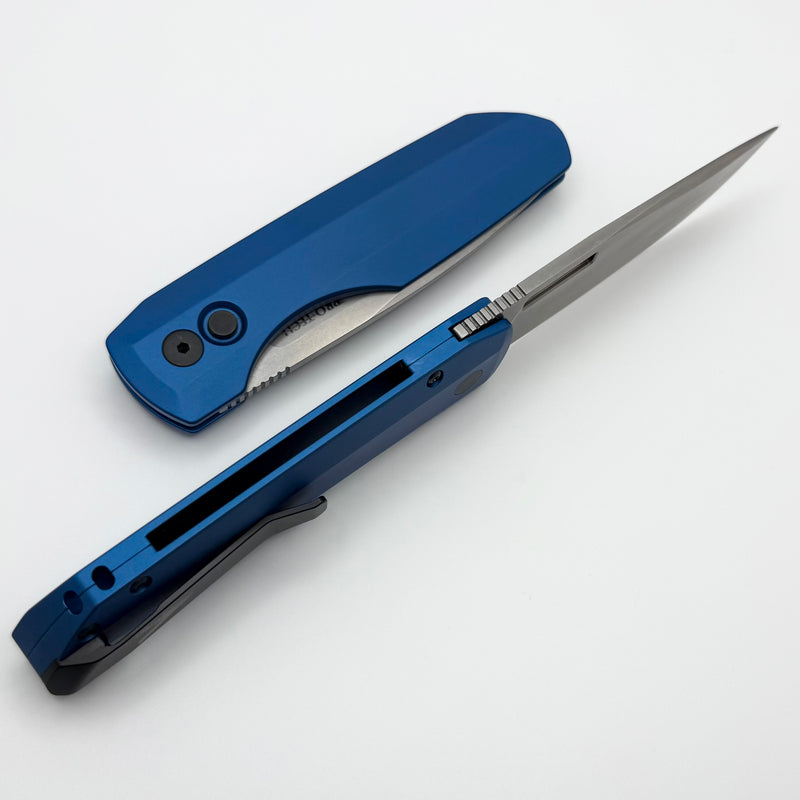 Pro-Tech Vero Designs Synapse 2 Auto w/ Blue Aluminum Handle & Stonewa