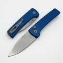 Pro-Tech Chavez Scapegoat Compact Auto w/ Blue Textured Carbide Aluminum Handle & Stonewash MagnaMax RCS1105-Blue