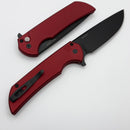 Pro-Tech Mordax Red Handles w/ Black Lip Pearl Button & DLC MagnaCut MX103-LTD Red