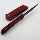 Pro-Tech Mordax Red Handles w/ Black Lip Pearl Button & DLC MagnaCut MX103-LTD Red
