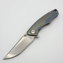 Bestech Dolphin Green/Blue Titanium Handles w/ Stonewash S35VN (Consignment)