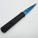Pro-Tech Godfather Black Handle w/ Abalone Button & Satin Sapphire Blue 154-CM Blade 921 SB (Consignment)