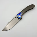 Pre-Owned Brian Brown Knives Raptor V3 w/ Bead Blast Zircuti Inlaid Integral Titanium Handle & Hand Satin Vanax Exclusive