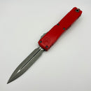 Pre-owned Microtech Ultratech ZBP D/E Apocalyptic Standard w/ Red Handle 1122-10APRD