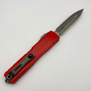 Pre-owned Microtech Ultratech ZBP D/E Apocalyptic Standard w/ Red Handle 1122-10APRD