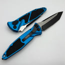 Microtech Socom Elite Auto w/ Blue Handles & Black Tanto Part Serrated 161A-2BL