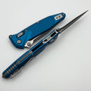 Microtech Socom Ram-Lok Tactical w/ Blue Aluminum Frag Handles & S/E Black M390MK 160RL-1FRBL