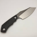 Factory Blem Custom Knife Factory & Rotten Design EVO Fixed Blade w/ M398 & Carbon Fiber Handles