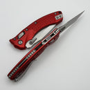 Microtech Amphibian Mini RAM LOK Red Frag Aluminum & Stonewash M390MK 137MRL-10FRRD