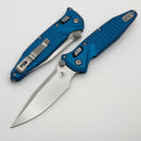 Microtech Socom Ram-Lok w/ Blue Aluminum Frag Handles & S/E Stonewash M390MK 160RL-10FRBL