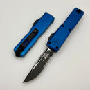 Microtech UTX-85 Gen IV w/ Blue Handle & Black Partial Serrated S/E M390MK 12314-2BL