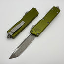 Microtech Scarab 2 Gen 3 Executive w/ OD Green Handle & Tanto Apocalyptic Part Serrated Stonewash M390MK 1177-11APOD