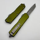 Microtech Scarab 2 Gen 3 Executive w/ OD Green Handle & Tanto Apocalyptic Part Serrated Stonewash M390MK 1177-11APOD