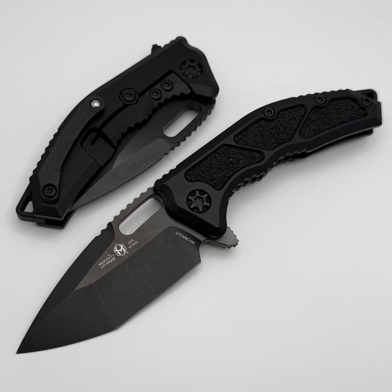 Heretic Knives Medusa Manual Black Aluminum Frame Lock w/ Grip Inlays & DLC MagnaCut H009-6A-T